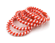 Haarelastiekjes - Armbandjes soft summer Knekkies 5 stuks oranje-wit mix