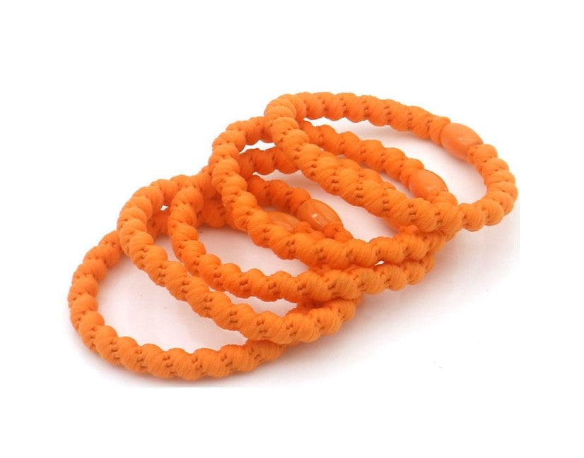 Haarelastiekjes - Armbandjes soft summer Knekkies 5 stuks oranje