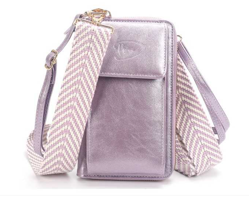 Lila portemonnee / telefoontasje met verwisselbare band