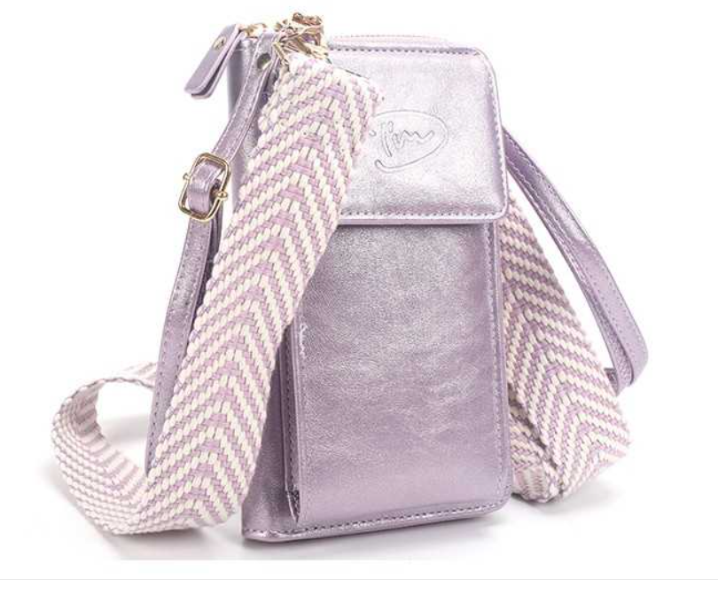 Lila portemonnee / telefoontasje met verwisselbare band