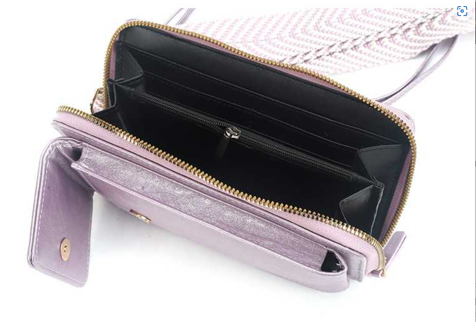 Lila portemonnee / telefoontasje met verwisselbare band