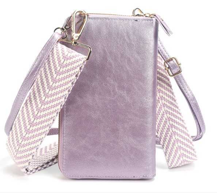 Lila portemonnee / telefoontasje met verwisselbare band