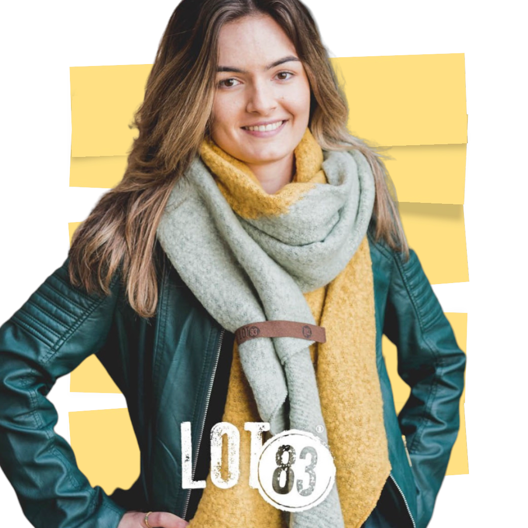 Lot83 sjaal fem twin oker/groen - sjaals