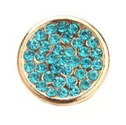 Metal hairpin click / chunk button 010 - gold blue - buttons