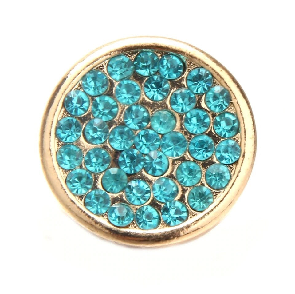 Metal hairpin click / chunk button 010 - gold blue - buttons