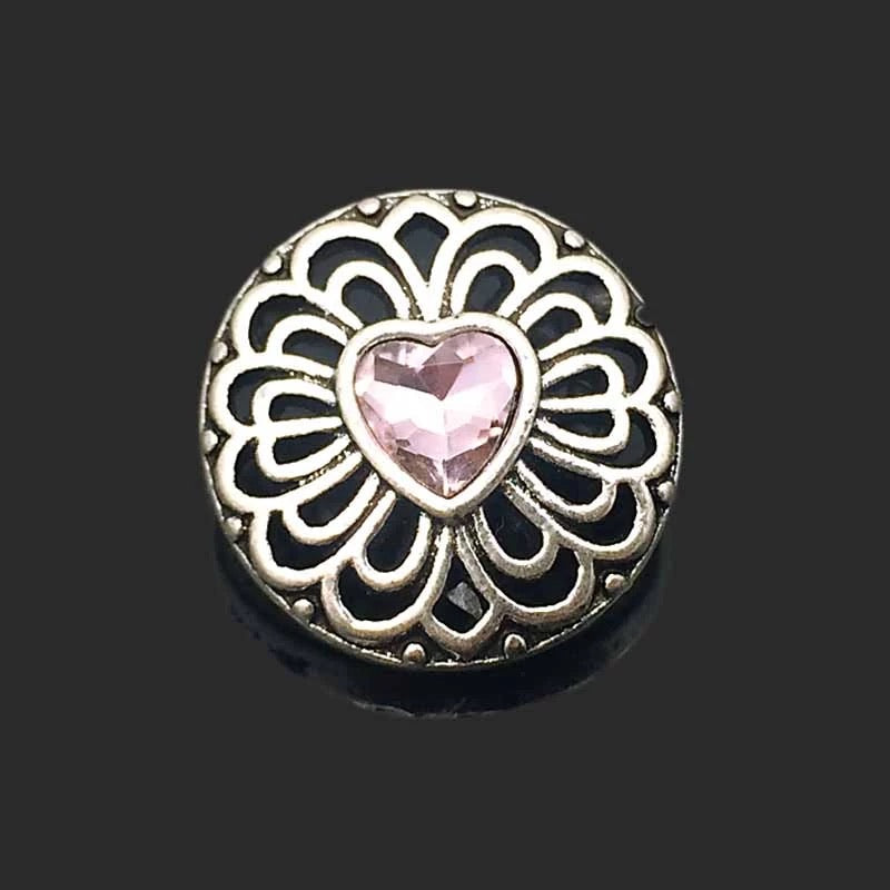 Metal hairpin click / chunk button 0100 - roze - buttons