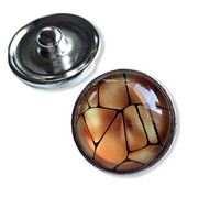 Metal hairpin click / chunk button 0143 - bruin/zwart/gold - buttons