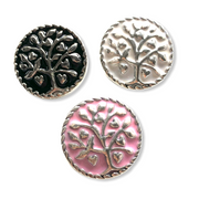 Metal hairpin click / chunk button 016 - wit - buttons