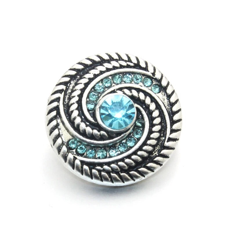 Metal hairpin click / chunk button 023 - blauw - buttons