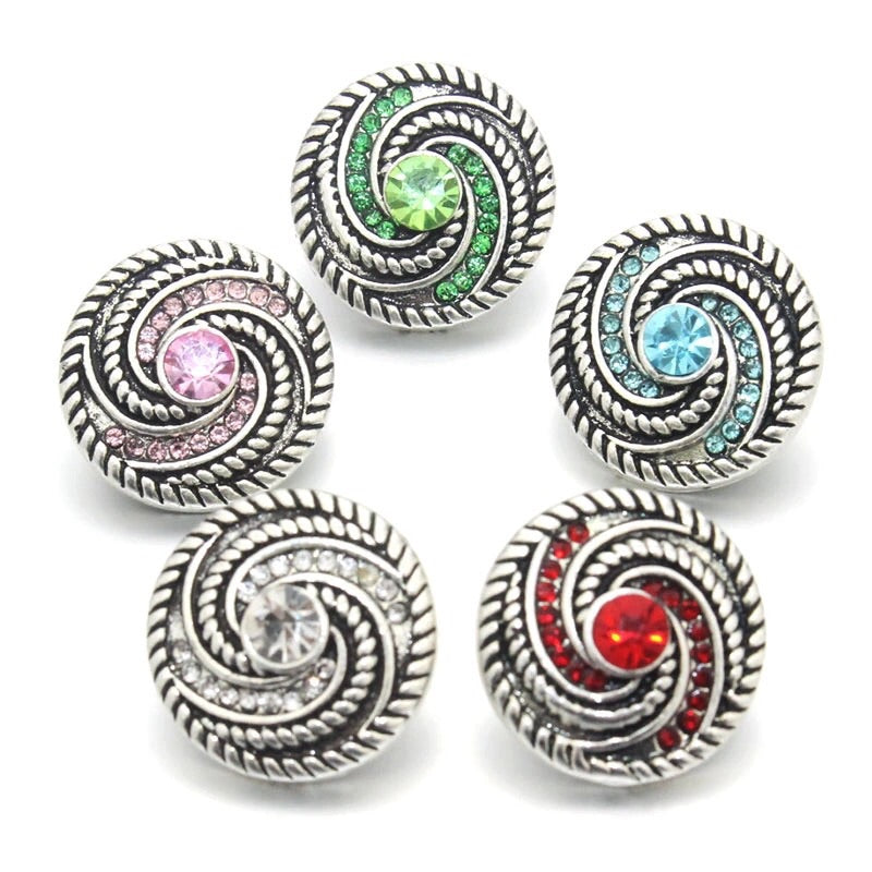 Metal hairpin click / chunk button 023 - wit - buttons