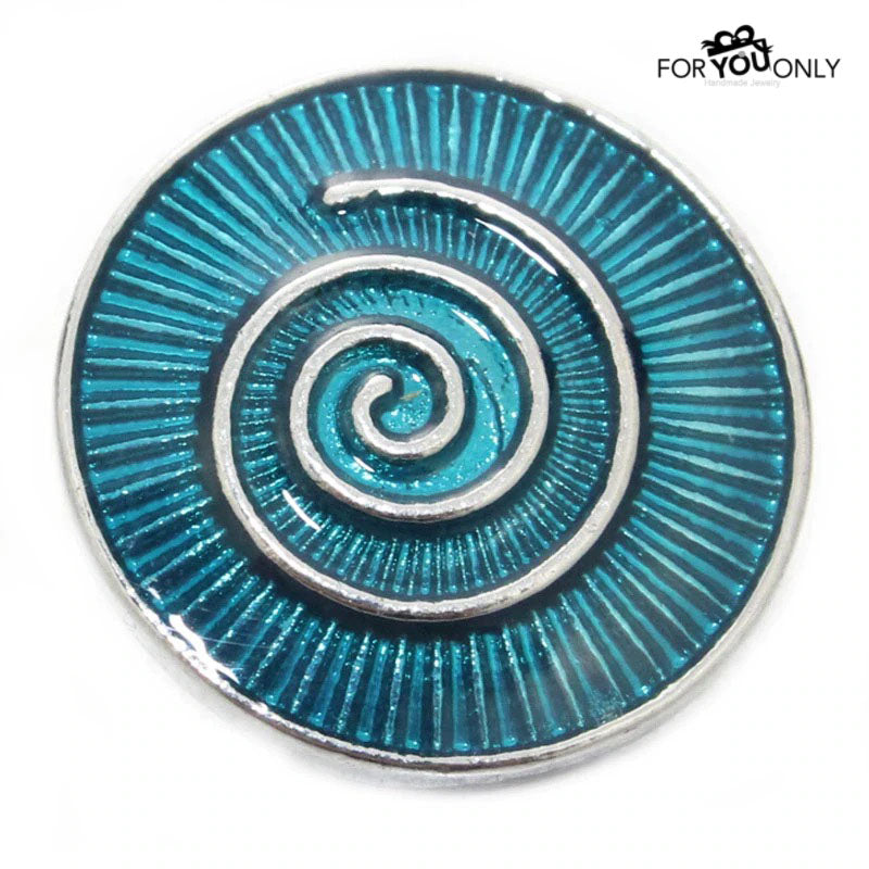 Metal hairpin click / chunk button 036 - turquoise - buttons