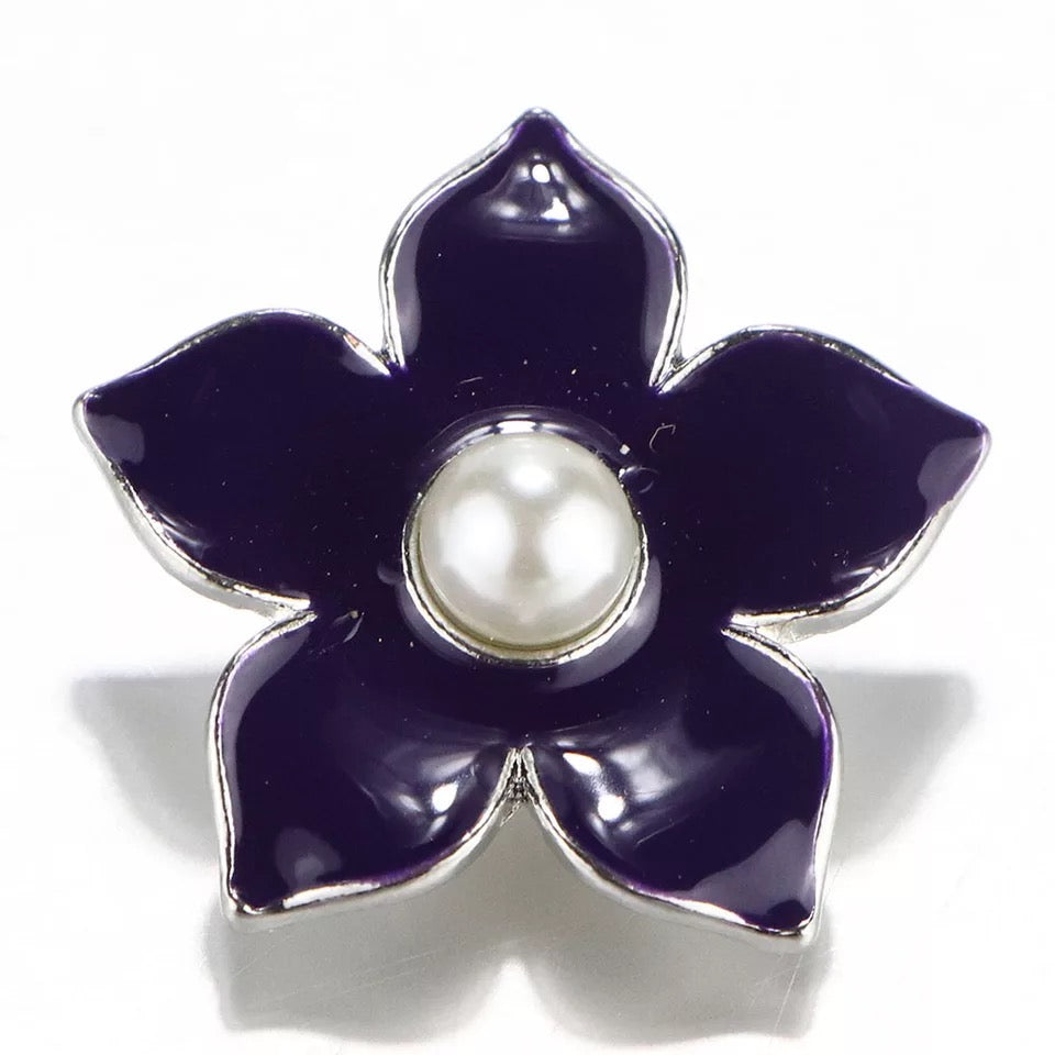 Metal hairpin click / chunk button 04 - purple-navy - buttons