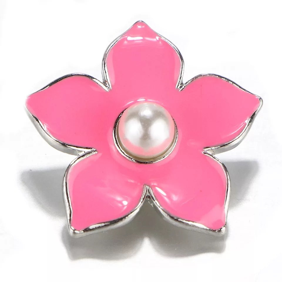 Metal hairpin click / chunk button 04 - roze - buttons