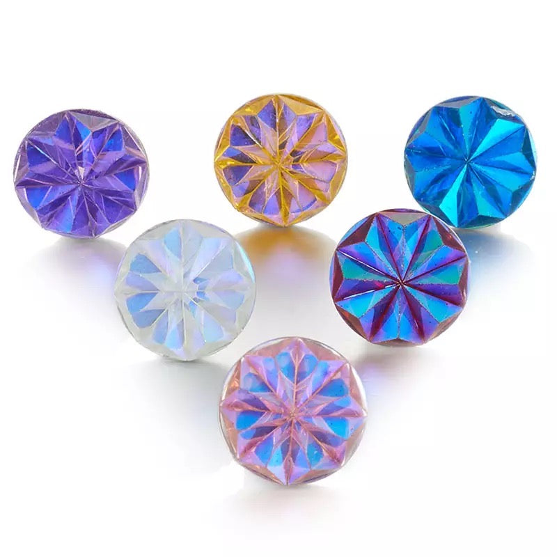 Metal hairpin click / chunk button 040 - rose - buttons