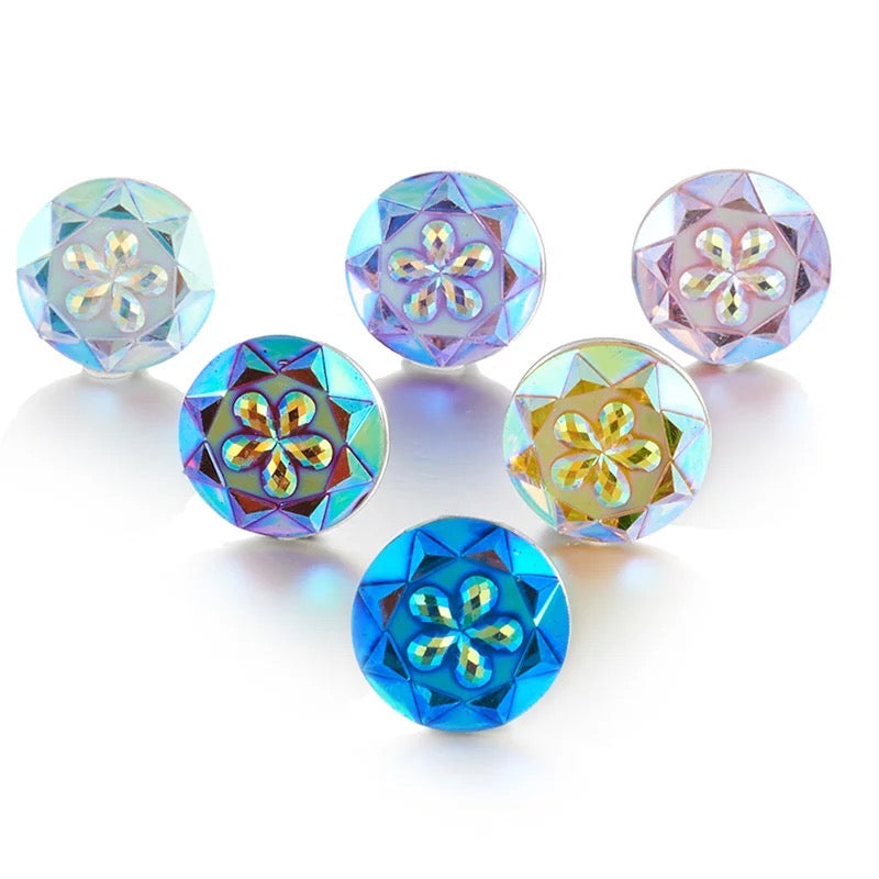 Metal hairpin click / chunk button 042 - roze - buttons