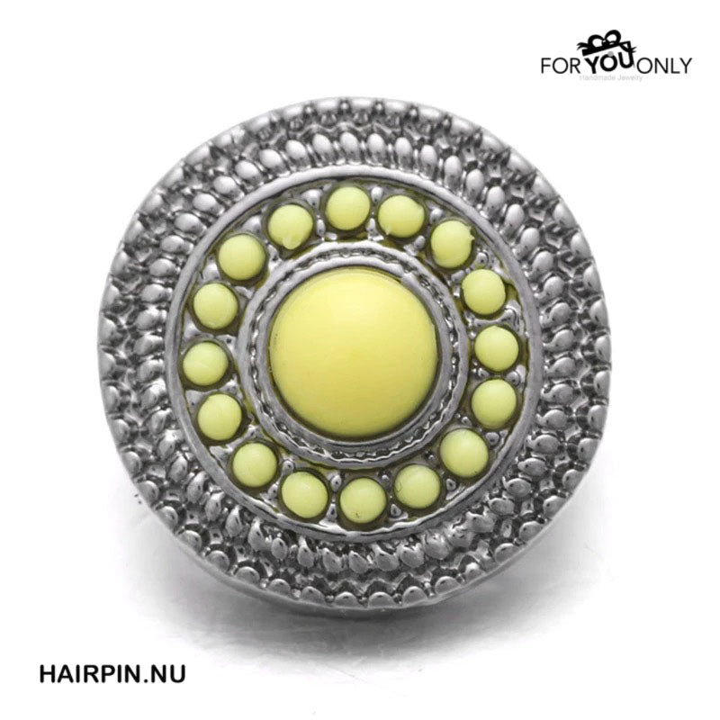 Metal hairpin click / chunk button 047 - geel - buttons