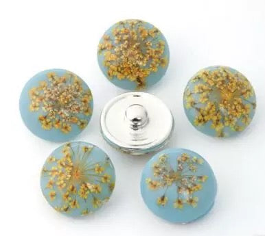 Metal hairpin click / chunk button 05 - blauw - buttons