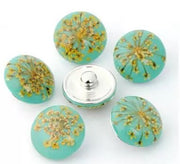 Metal hairpin click / chunk button 05 - mint - buttons