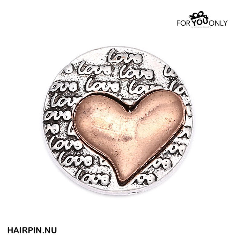 Metal hairpin click / chunk button 051 - hart - buttons