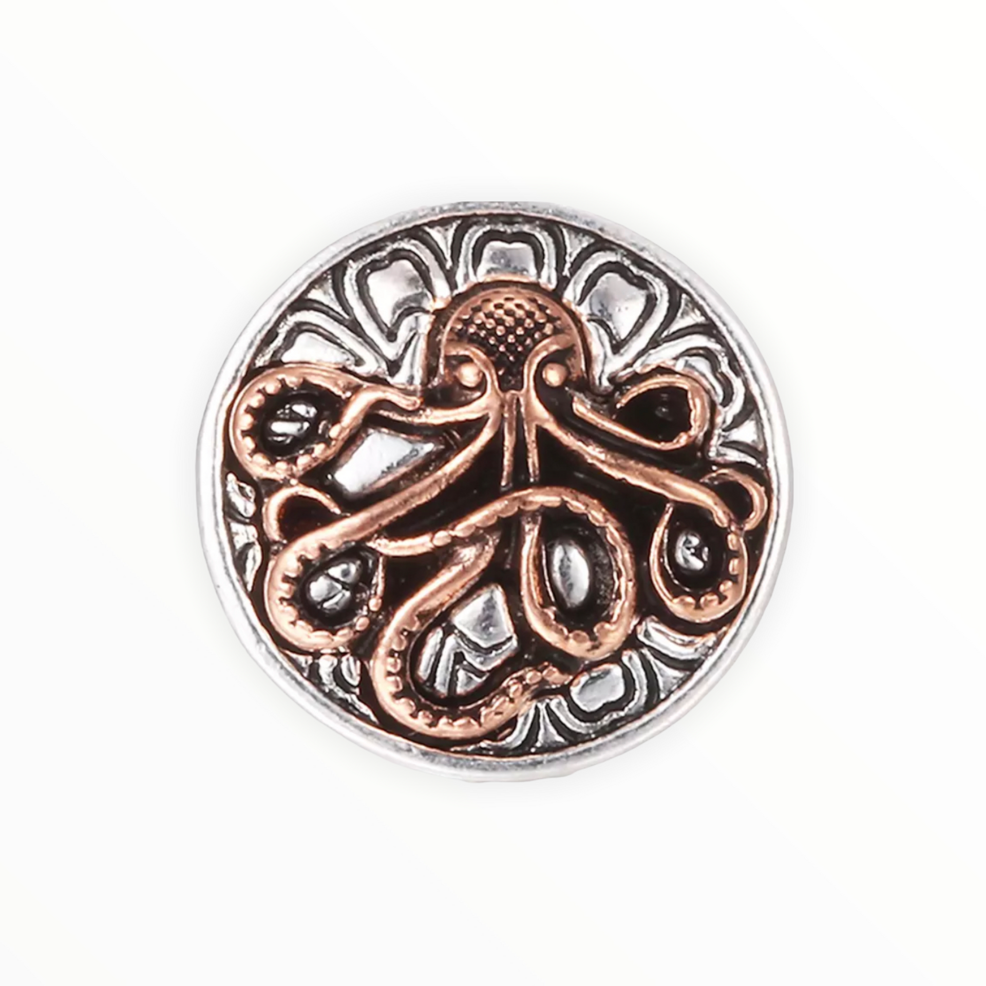 Metal hairpin click / chunk button 051 - inktvis - buttons