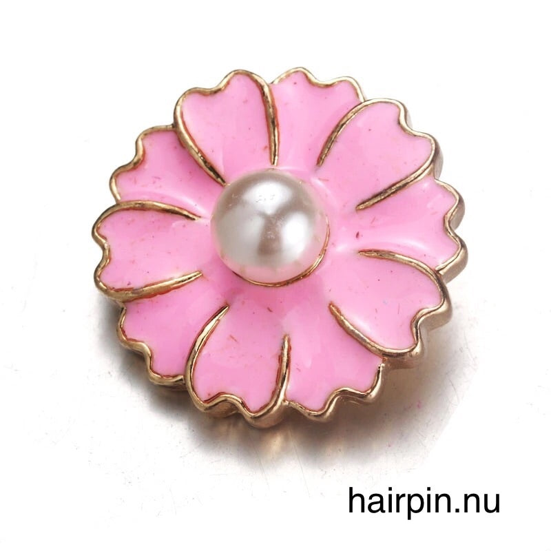 Metal hairpin click / chunk button 053 - roze - buttons