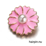 Metal hairpin click / chunk button 053 - roze - buttons