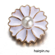 Metal hairpin click / chunk button 053 - wit - buttons