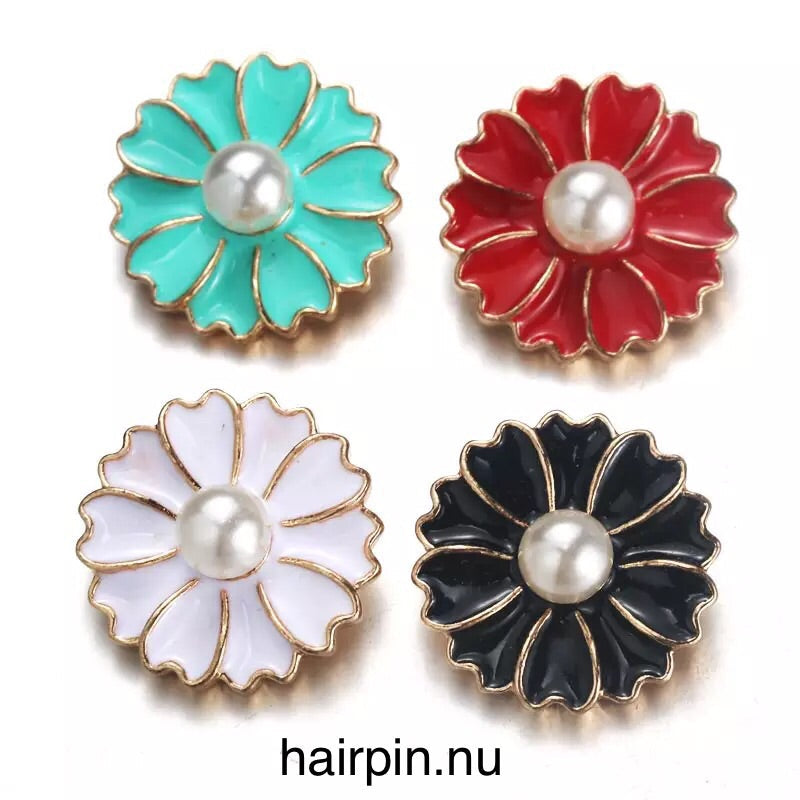 Metal hairpin click / chunk button 053 - zwart - buttons