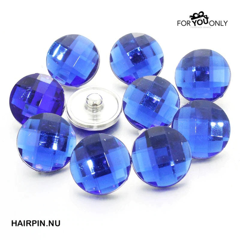Metal hairpin click / chunk button 064 - blauw - buttons