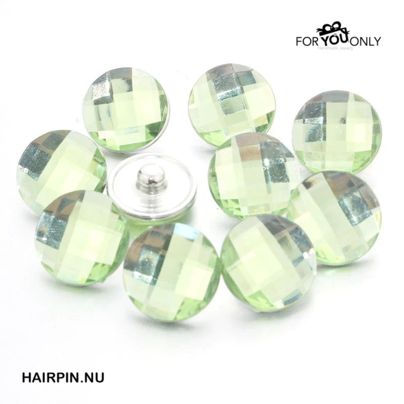 Metal hairpin click / chunk button 064 - groen - buttons