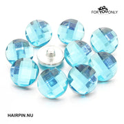 Metal hairpin click / chunk button 064 - lichtblauw - buttons