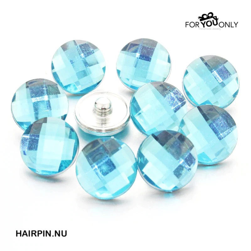 Metal hairpin click / chunk button 064 - lichtblauw - buttons