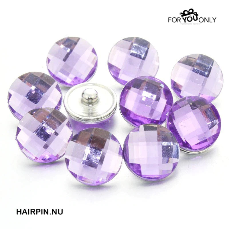 Metal hairpin click / chunk button 064 - lila - buttons