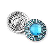 Metal hairpin click / chunk button 065. - blauw - buttons