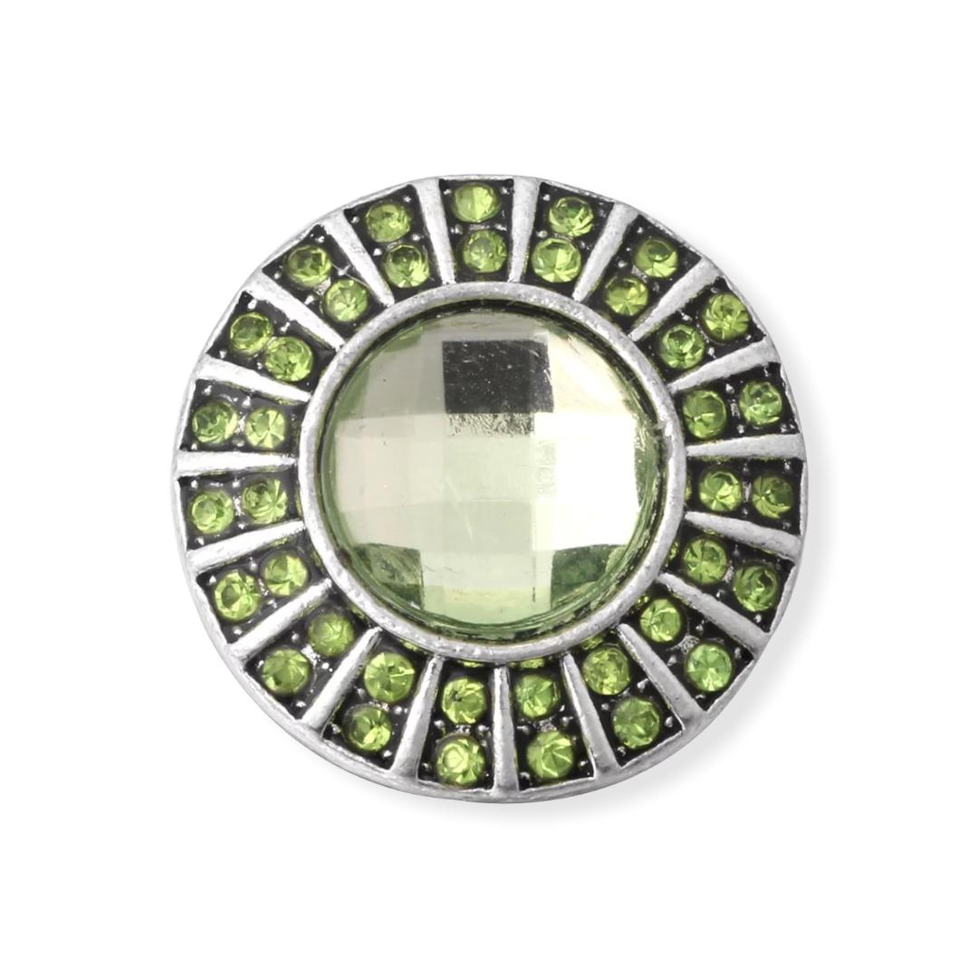 Metal hairpin click / chunk button 065. - groen - buttons