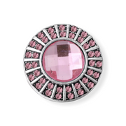 Metal hairpin click / chunk button 065. - roze - buttons