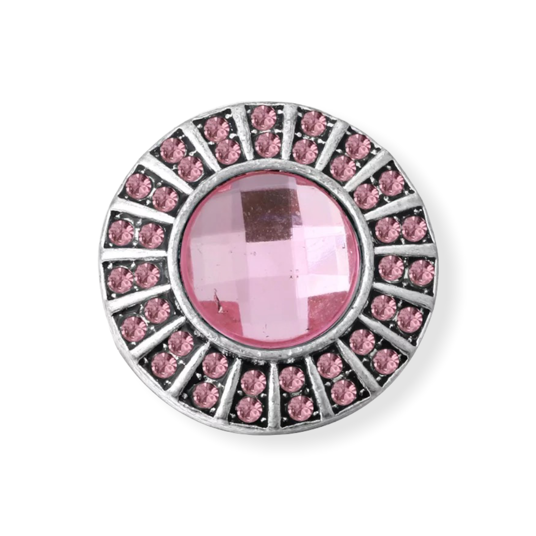 Metal hairpin click / chunk button 065. - roze - buttons