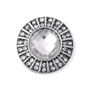 Metal hairpin click / chunk button 065. - wit - buttons