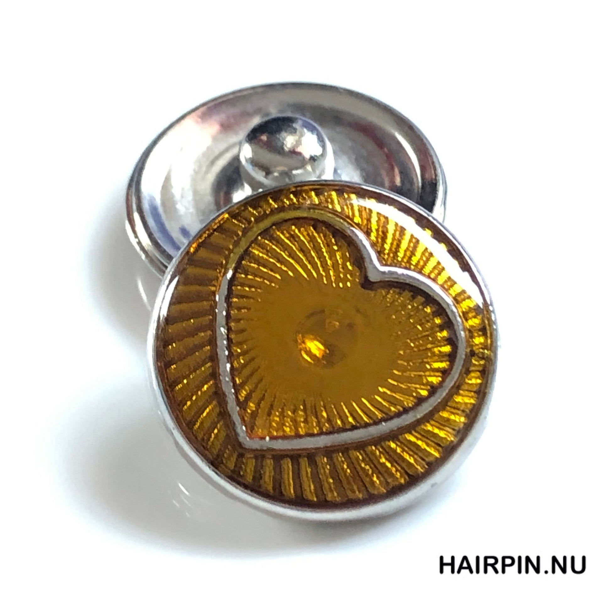 Metal hairpin click / chunk button 069 - geel - buttons