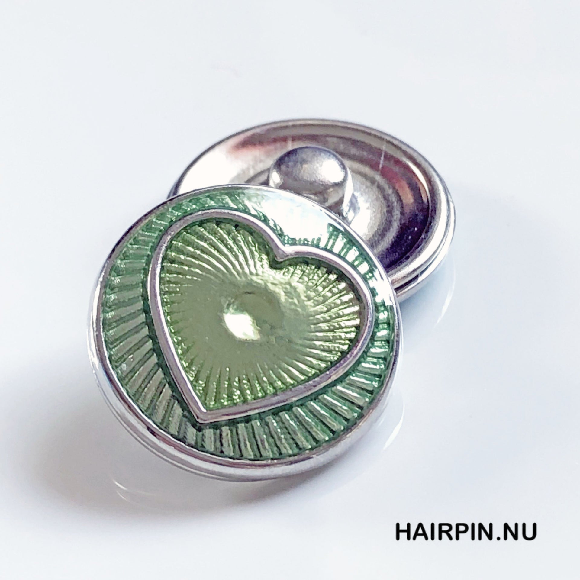 Metal hairpin click / chunk button 069 - groen - buttons