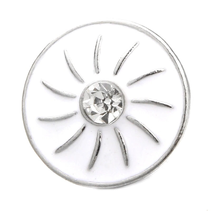 Metal hairpin click / chunk button 075 - wit - buttons