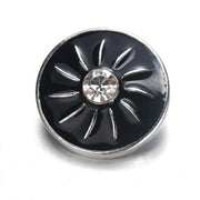 Metal hairpin click / chunk button 075 - zwart - buttons