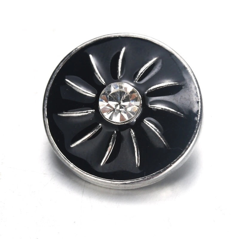 Metal hairpin click / chunk button 075 - zwart - buttons