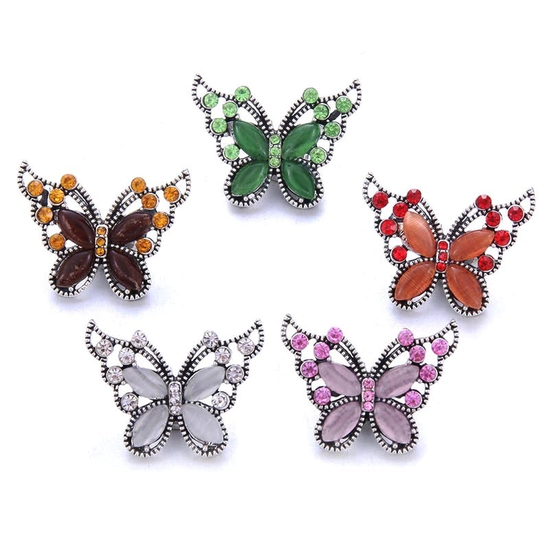 Metal hairpin click / chunk button 079 - wit - buttons