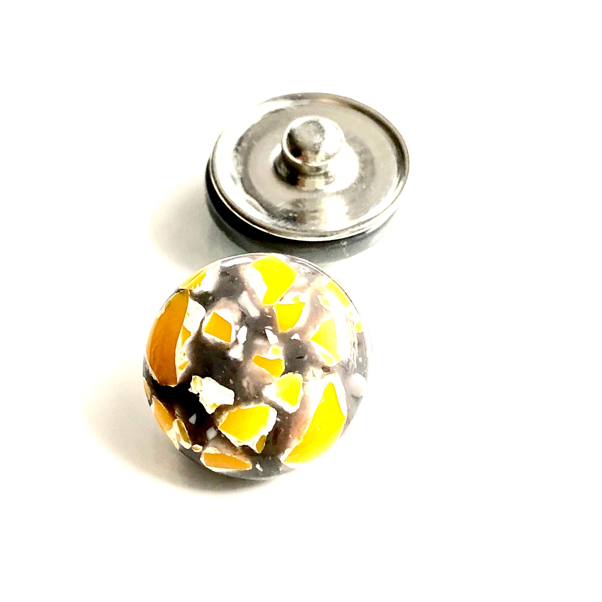 Metal hairpin click / chunk button 083 - geel - buttons