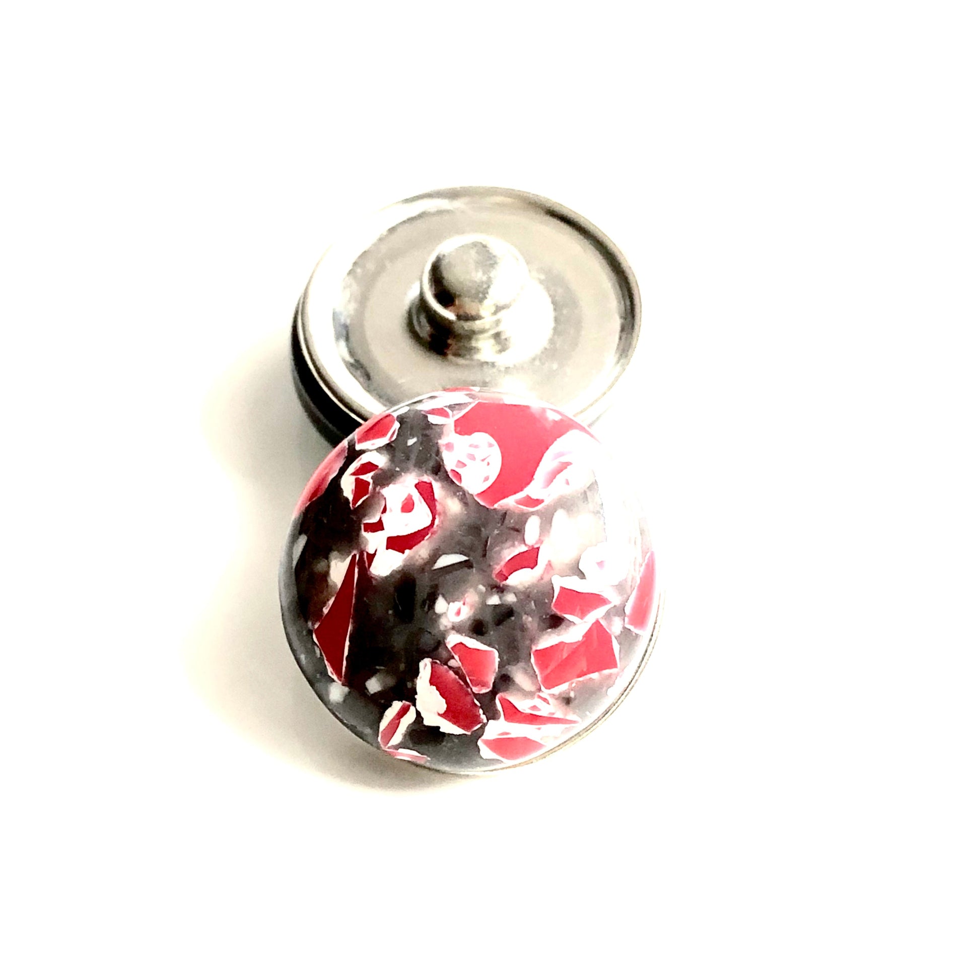 Metal hairpin click / chunk button 083 - rood - buttons