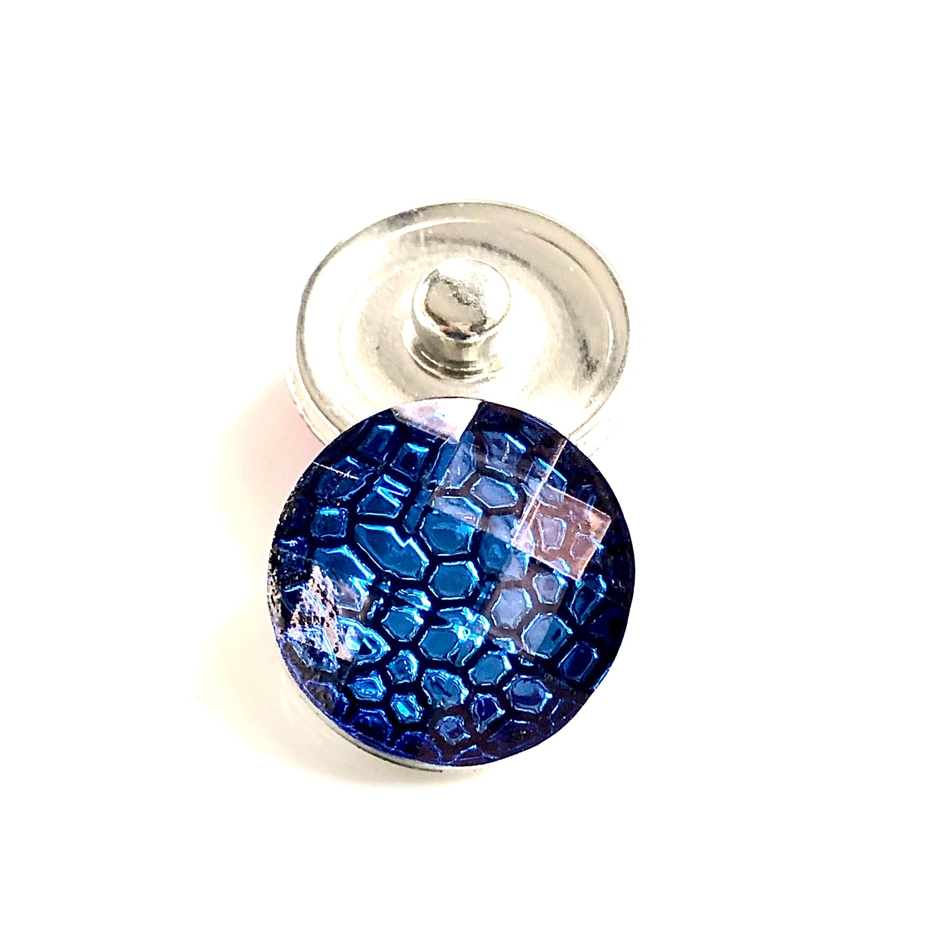 Metal hairpin click / chunk button 088 - blauw - buttons