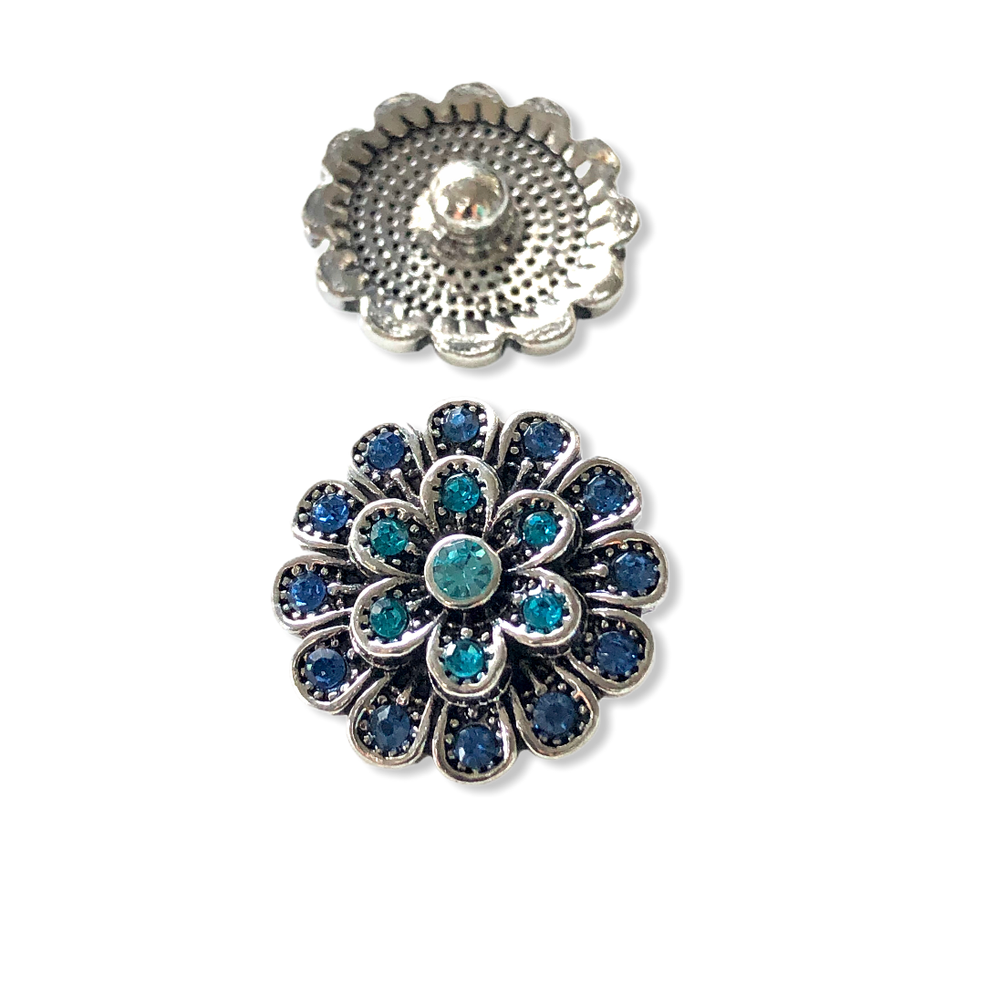 Metal hairpin click / chunk button 096 - blauw - buttons