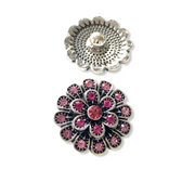 Metal hairpin click / chunk button 096 - roze - buttons
