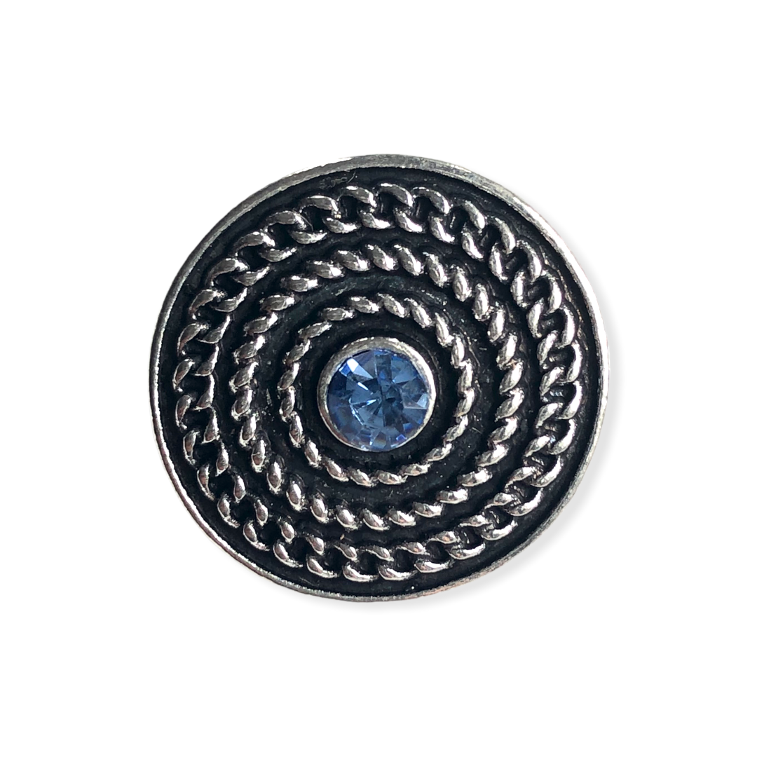 Metal hairpin click / chunk button 097 - blauw - buttons